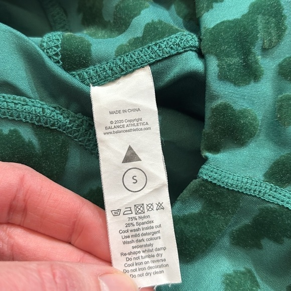Balance Athletica Lux Panther Velvet Green Leggings sz S - Picture 6 of 8